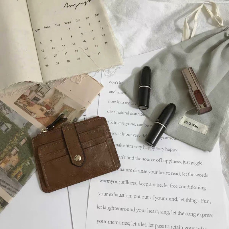 ví da mini đựng thẻ tiền vintage nam nữ đều dùng được | BigBuy360 - bigbuy360.vn