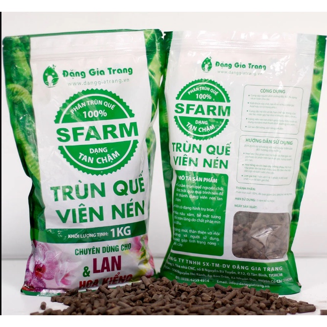 Phân trùn quế Sfarm viên nén tan chậm - 5kg/túi - hgtot