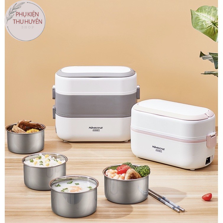🔥𝑭𝑳𝑨𝑺𝑯-𝑺𝑨𝑳𝑬🔥 Hộp Cơm Cắm Điện Đa Năng Nấu Chín , Hâm Nóng Đồ Ăn Cao Cấp 2 Tầng,4 Bát Inox | BigBuy360 - bigbuy360.vn