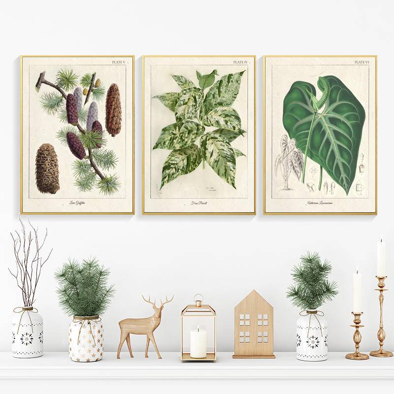 Tranh Vải Bạt Treo Tường In Hình Chậu Hoa Phong Cách Vintage Trang Trí Nhà Cửa