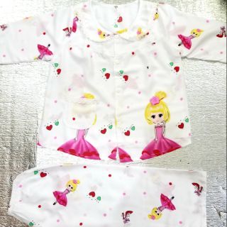 Bộ tole tay dài quần dài pizama cho bé gái