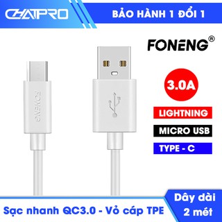 Dây sạc nhanh 3A dài 2 mét Foneng X11 chính hãng