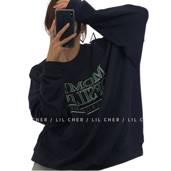 Áo Sweater Mỏng Dáng Rộng Phong Cách Hàn Quốc Thời Trang Mùa Thu Cho Nữ