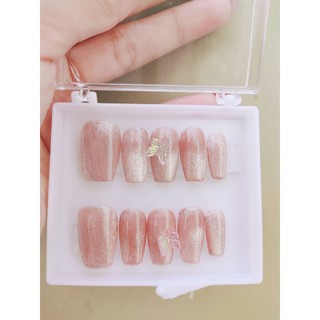 [NAIL BOX] MÓNG ÚP THIẾT KẾ MẮT MÈO ĐÍNH CHARM