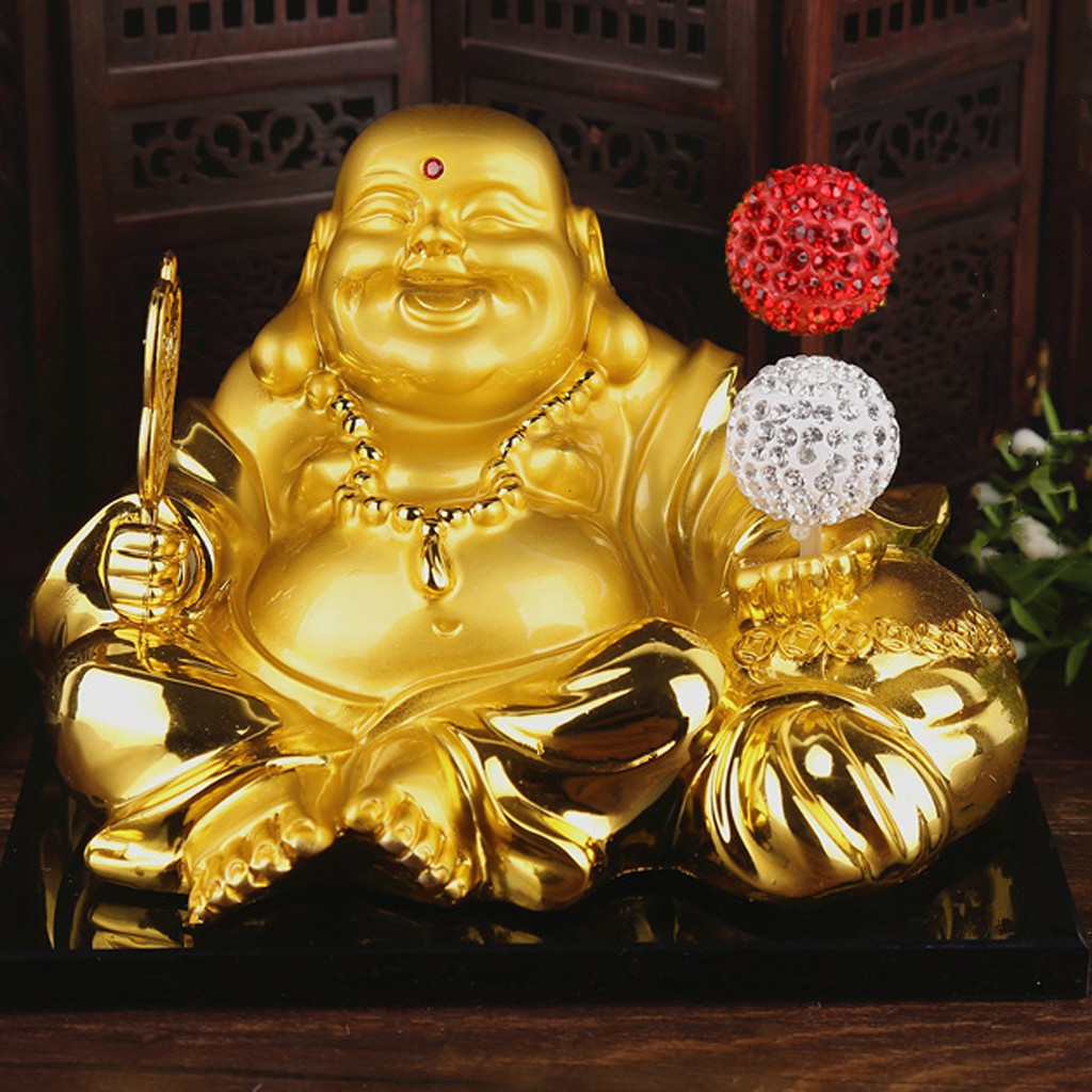 Tượng Phật Di Lặc  Để Ô Tô Trang Trí Trên Taplo - Tặng Kèm Đế Chống Trượt Và Nước Hoa - Sản Phẩm Phong Thủy