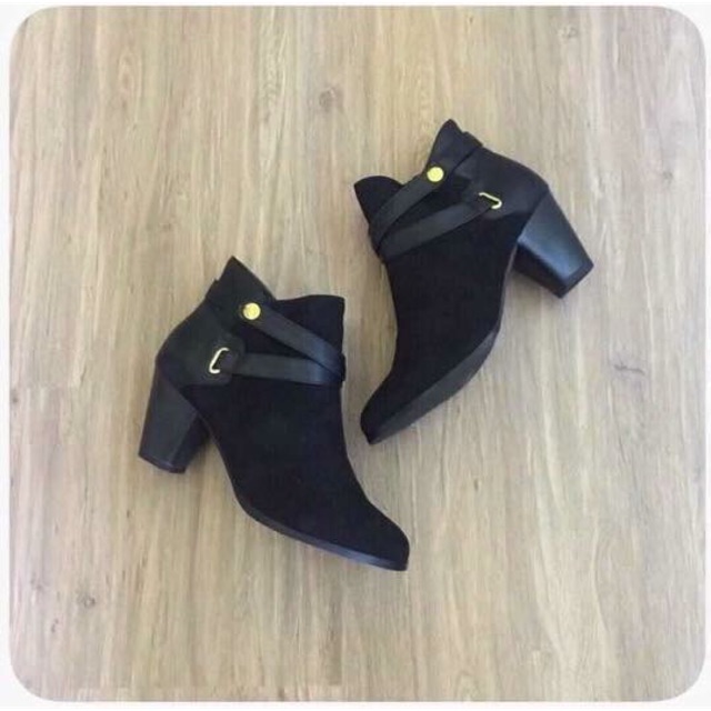 Boot zara da lộn gót phối da