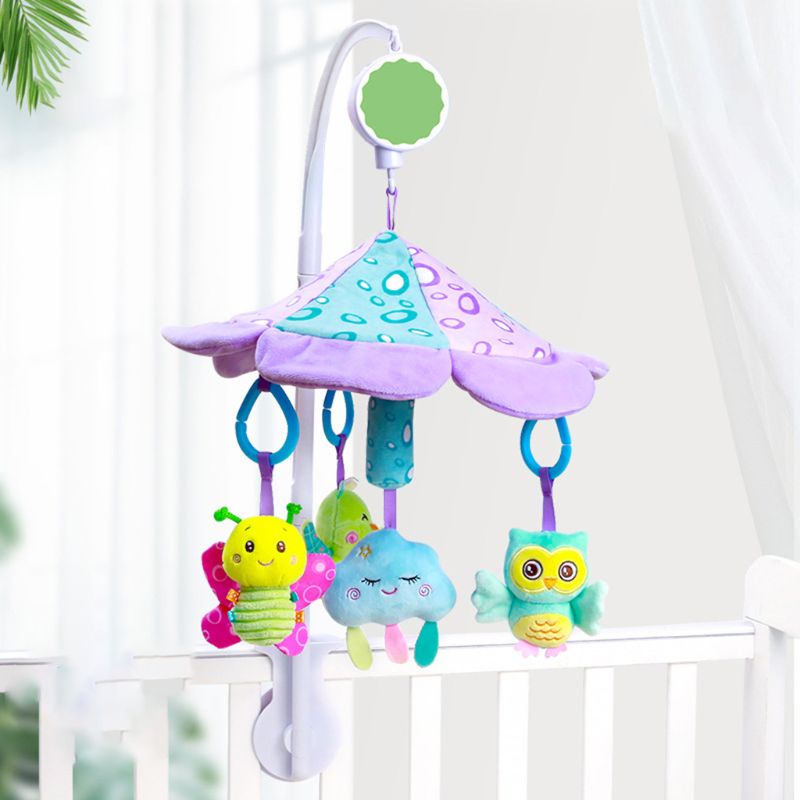Lục Lạc Đồ Chơi Di Động Nhồi Bông Phát Nhạc Xoay Được Có Chuông Phát Ra Âm Thanh 0-12 Tháng Cho Bé Sơ Sinh