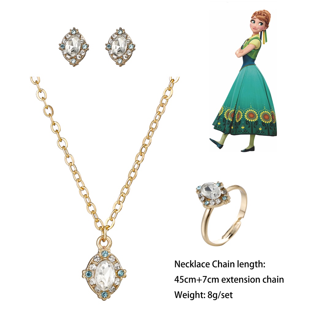 Set 3 Nhẫn Công Chúa Disney Hao Stone Có Thể Điều Chỉnh Kích Cỡ Hợp Thời Trang Làm Quà Tặng