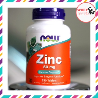 Viên uống kẽm now zinc 50mg hộp 250 viên- da khỏe đẹp, không mụn