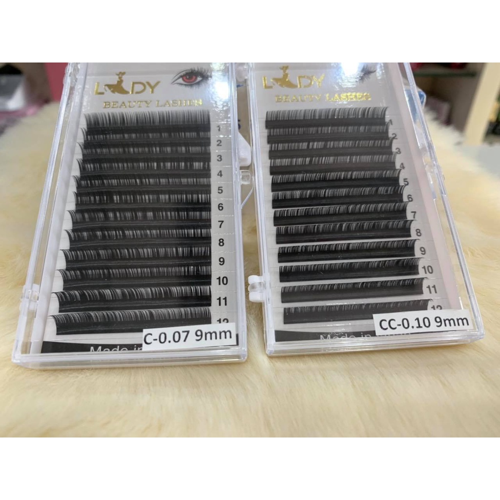 Mi Khay Lady Độ Cong CC  Volumn Classic Tạo Fan Nối Mi Đủ Các Độ Dày Dài - Lẻ 1 Khay