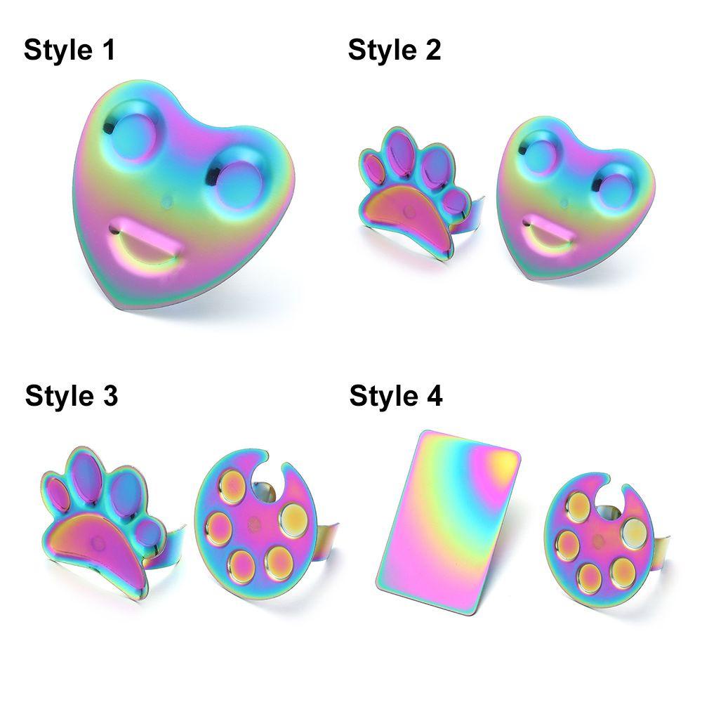 Set 1 / 2 Khay Đựng Màu Sơn Móng Hình Móng Vuốt Mèo Bằng Thép Không Gỉ