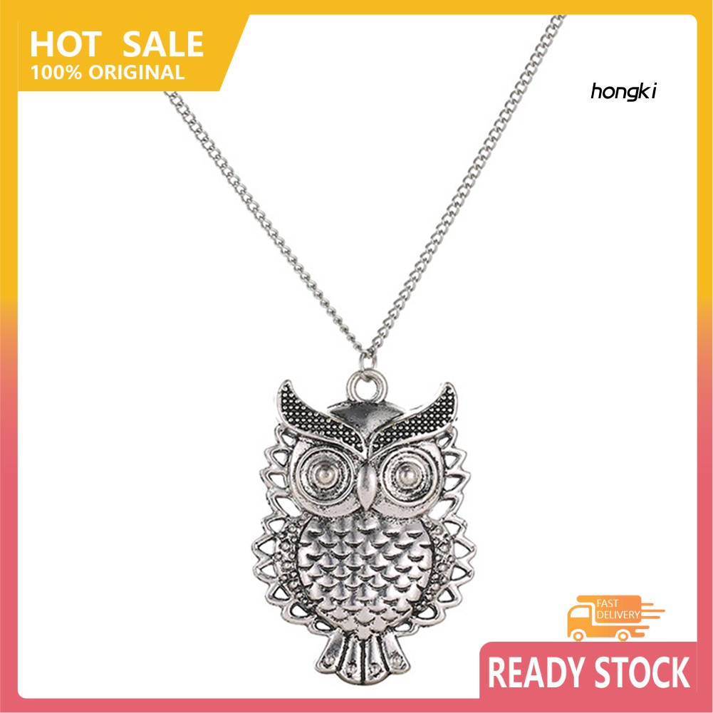 vòng cổ Hợp Kim Mặt Hình Cú Mèo Đính Đá Thời Trang Cho Nữ