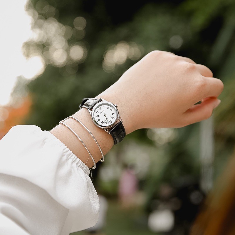 Đồng hồ nữ dây da Casio chính hãng Anh Khuê LTP-V001L-7BUDF