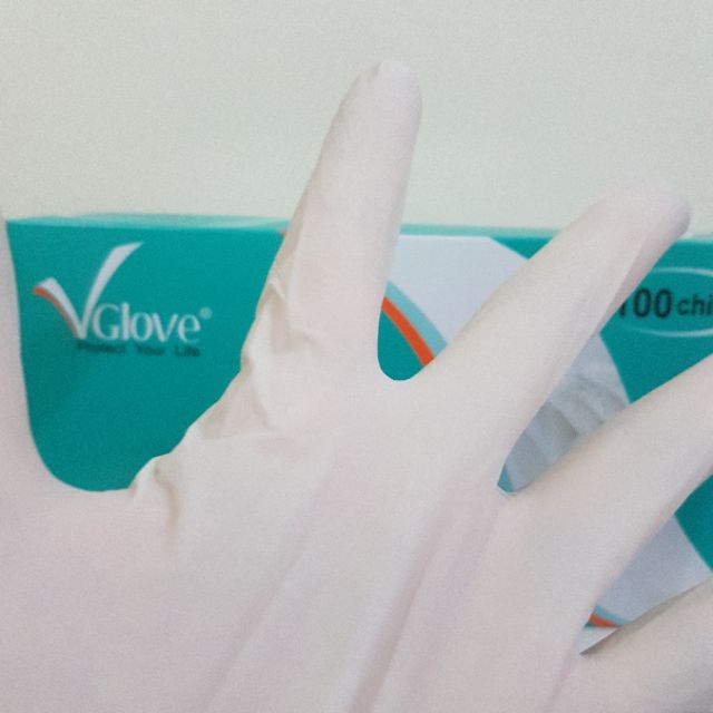 Găng tay cao su y tế Vglove đủ size (1 đôi 2 cái)