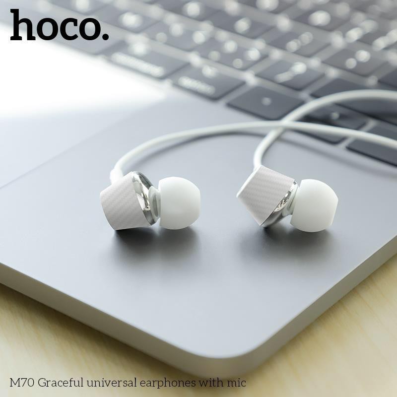 Tai Nghe Hoco M70 đệm cao su Tai nghe dây kết nối jack 3.5. Dùng cho Android, IOS - Bảo hành 12 tháng đổi mới