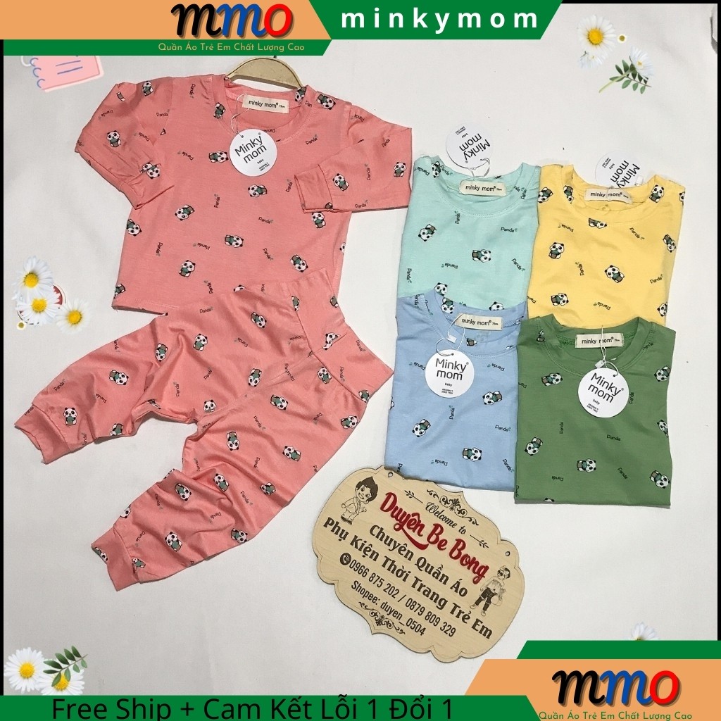 Bộ Dài Tay Minky Mom Cạp Cao In Hình Gấu Chất Thun Lạnh Hàng Tiêu Chuẩn