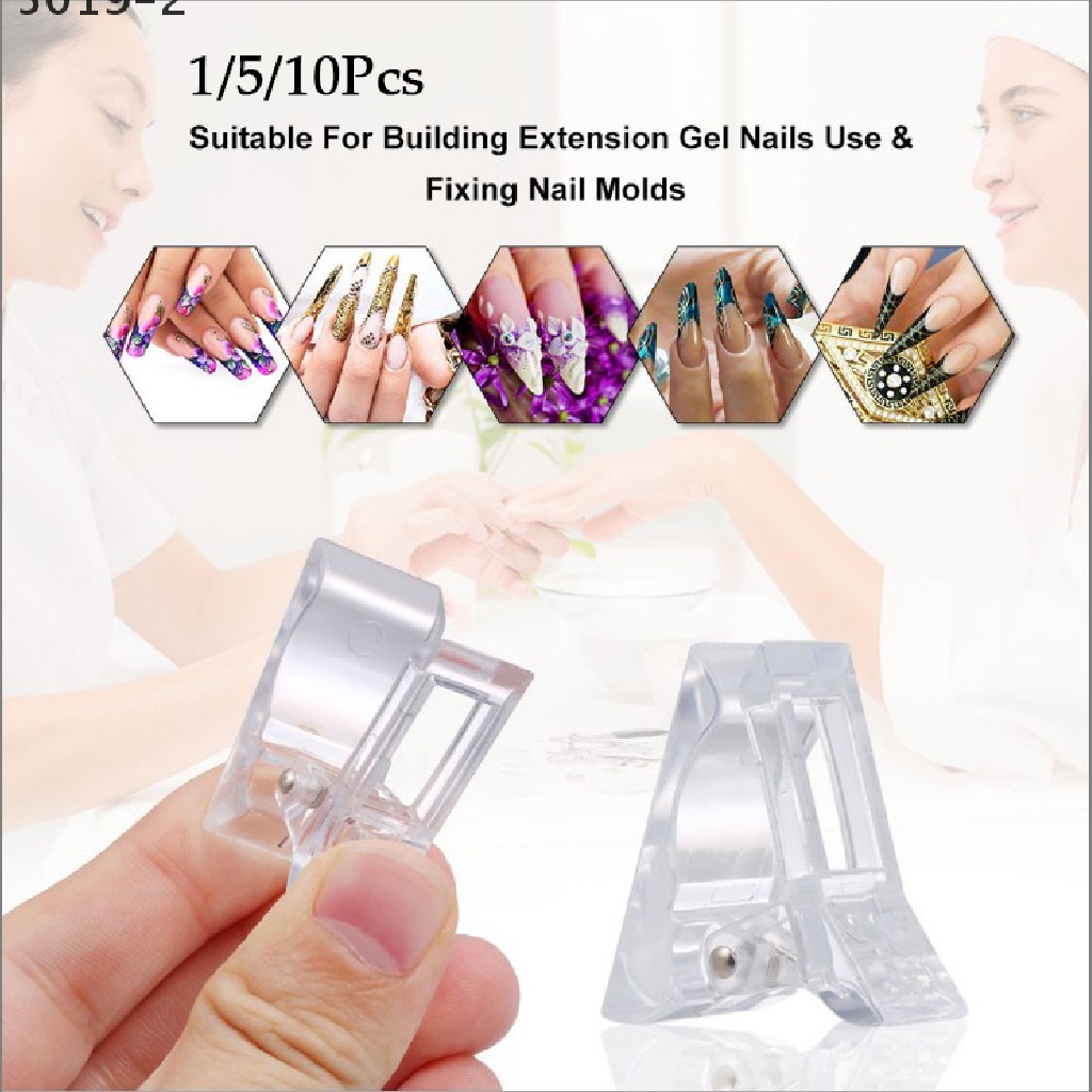 [GAV] Nail Tips Clip Transparent Finger Building Gel Extension Nails Art Manicure Tool {VN}