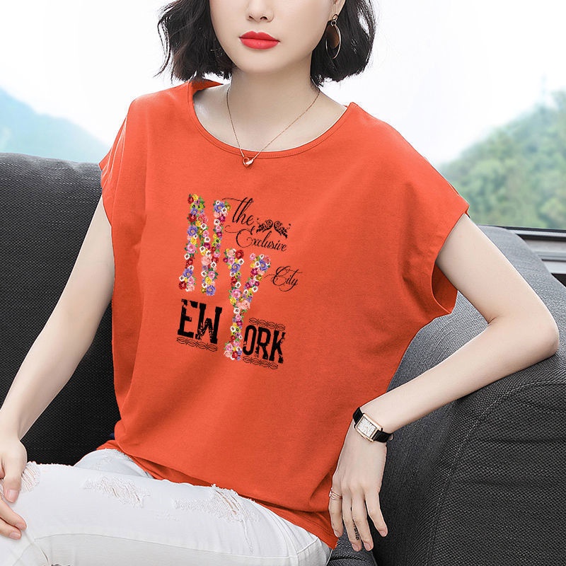 Áo Kiểu cotton Dáng Rộng Màu Trơn Thời Trang Mùa Hè Cho Phụ Nữ Trung Niên