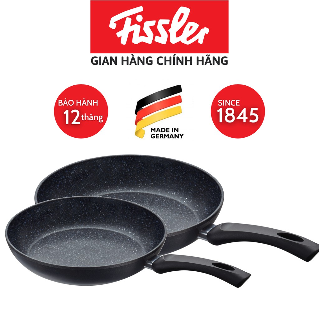 [SẢN XUẤT ĐỨC - BẢO HÀNH 12 THÁNG]  Chảo chống dính đá hoa cương Fissler Stardust 24cm, 28 cm - Hàng