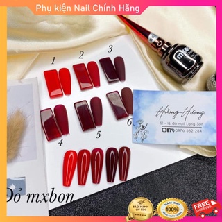 Sơn gel mxbon màu đỏ, set sơn móng tay 2021