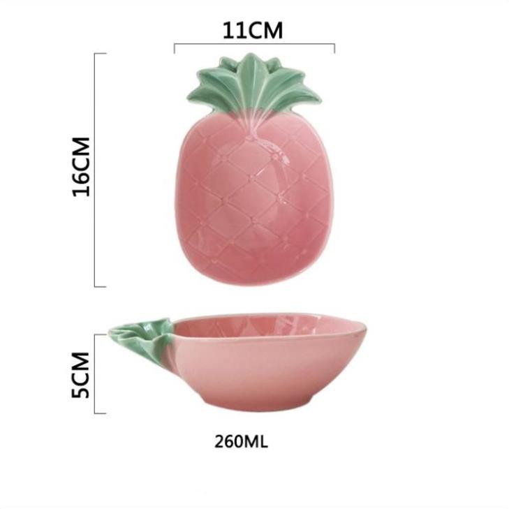 Bát Ăn Dặm Gốm Sứ Kiểu Nhật Cho Bé Hình Quả Dứa, Chén Ăn Dặm Cho Bé Trai Bé Gái