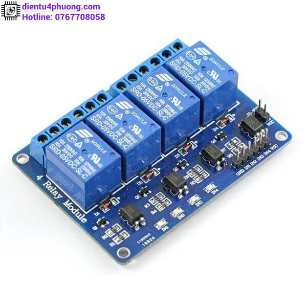 Module 4 Relay 5V Kích Mức Thấp Có Opto