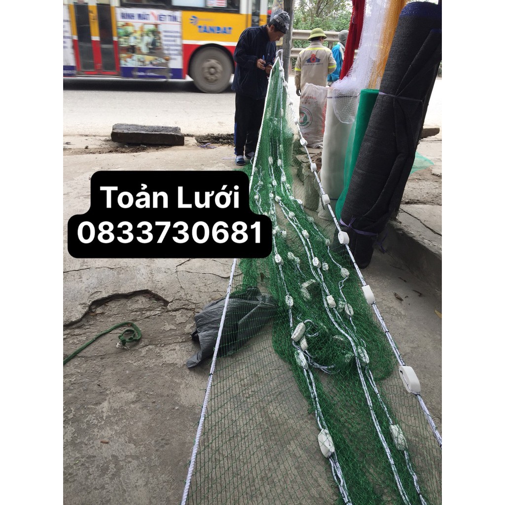 Lưới quét cá-Lưới vét cá-sợi dù mắt lưới 4cm cao 2,5m dài 10m 15m 20m ,Túi dài 5m nhận đặt lưới theo nhu cầu