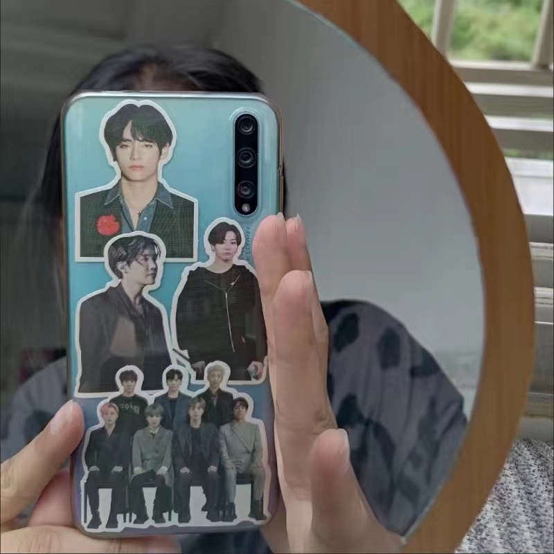 Hình dán trang trí điện thoại di động BTS ngẫu nhiên, hình dán hoạt hình dễ thương