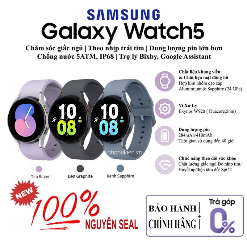 Đồng hồ thông minh Samsung Galaxy Watch 5 40mm/ 44mm Bluetooth/ LTE - Hàng Chính Hãng