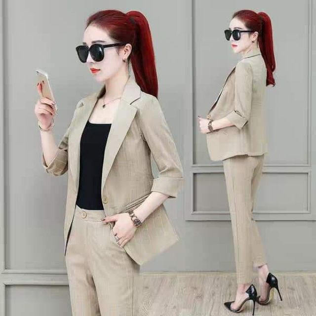 Bộ véc nữ phong cách thời trang mới nhất hàng quảng châu chính hãng