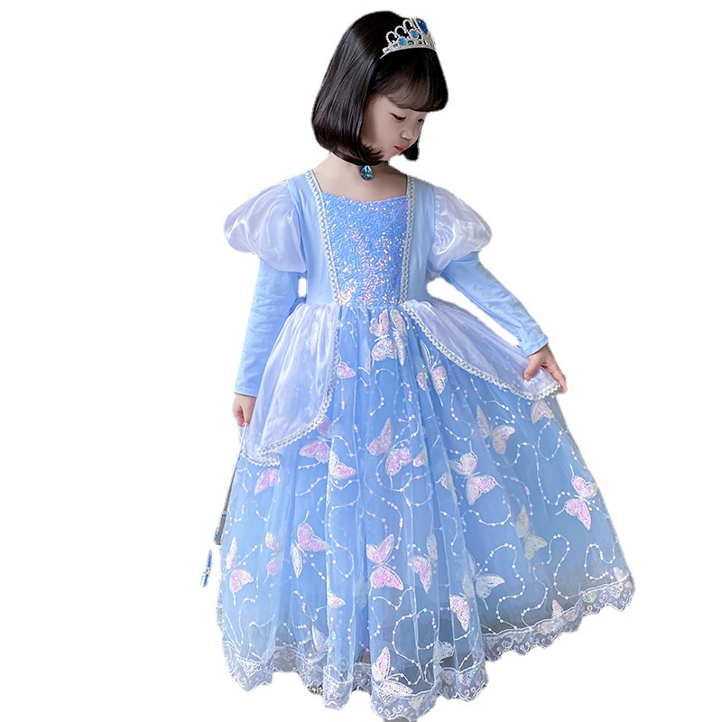 Đầm Công Chúa Lọ Lem Tay Dài Dành Cho Bé Gái