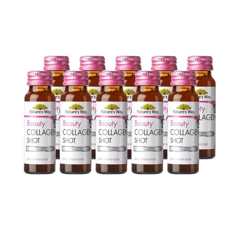Nước Collagen Nature’s Way Beauty Collagen Shot hộp 10 chai 50ml Nhập Khẩu Úc Date Xa
