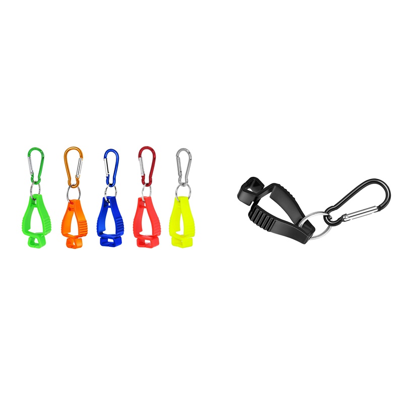 Set 6 Kẹp Giữ Găng Tay Làm Việc Kèm Móc Khóa Kim Loại