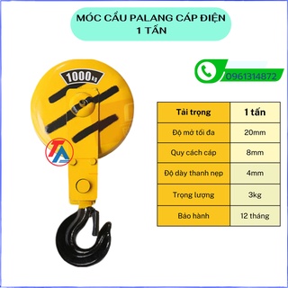 Móc cẩu pa lăng cáp điện 1 tấn