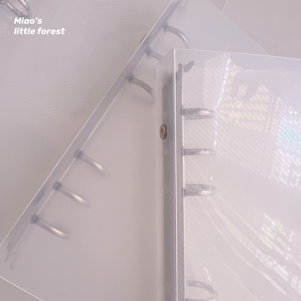 Binder MIAO'S LITTLE FOREST bìa nhựa cứng trắng mờ 6 còng A5 A6 đơn giản lưu trữ tài liệu làm bullet journal MNB205