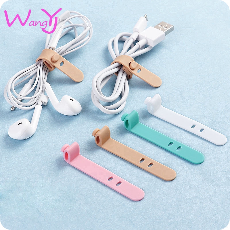 Set 4 dây quấn cáp sạc tai nghe bằng silicon tiện dụng