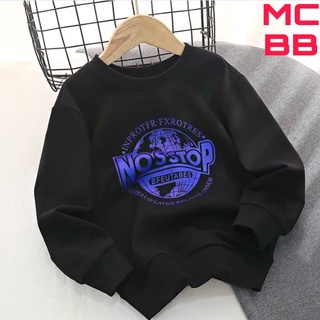 Mcbb 7-23 kg 100% vải cotton mỏng áo thun bé trai bé gái unisex áo sweater áo phông bé gái dài tay cổ tròn áo trẻ em bộ
