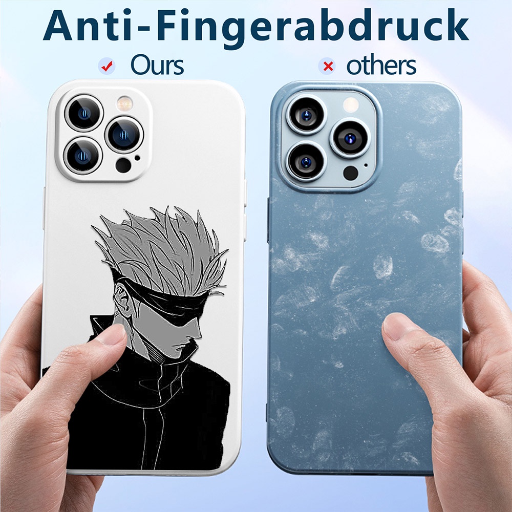 Ốp Điện Thoại Mềm Họa Tiết Anime Jujutsu Kaisen Viền Trắng Cho iPhone 11 Pro Max 12 13 7 8 Plus SE 2022 X XS