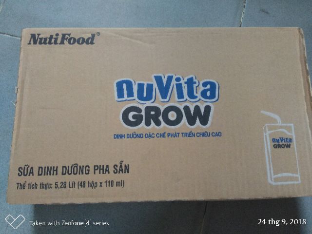 Thùng Nuvita Grow 110ml 48 hộp(hsd T6/2021)