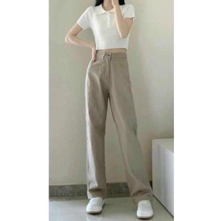 Quần Xuông Bò Màu Be Đủ Size
