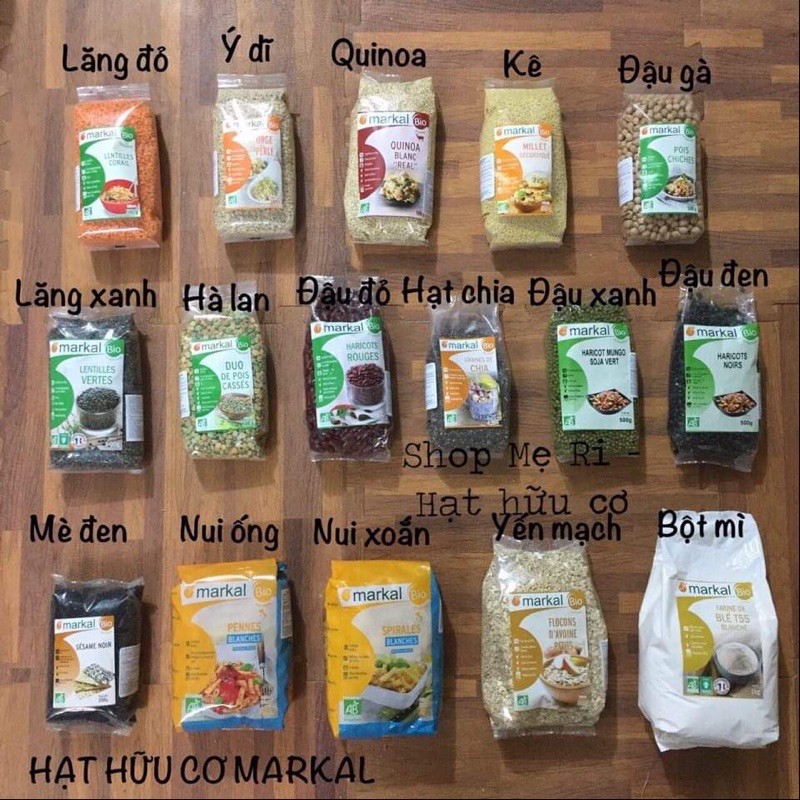 Đậu gà Markal, Hà lan, diêm mạch , lăng đỏ, ý dĩ, hạt kê, hạt chia MarkAl cho bé ăn dặm