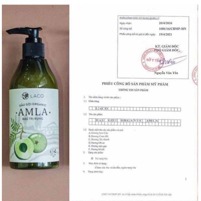 Bộ Sản Phẩm Dầu gội Organic Amla – Chăm sóc tóc bóng mượt
