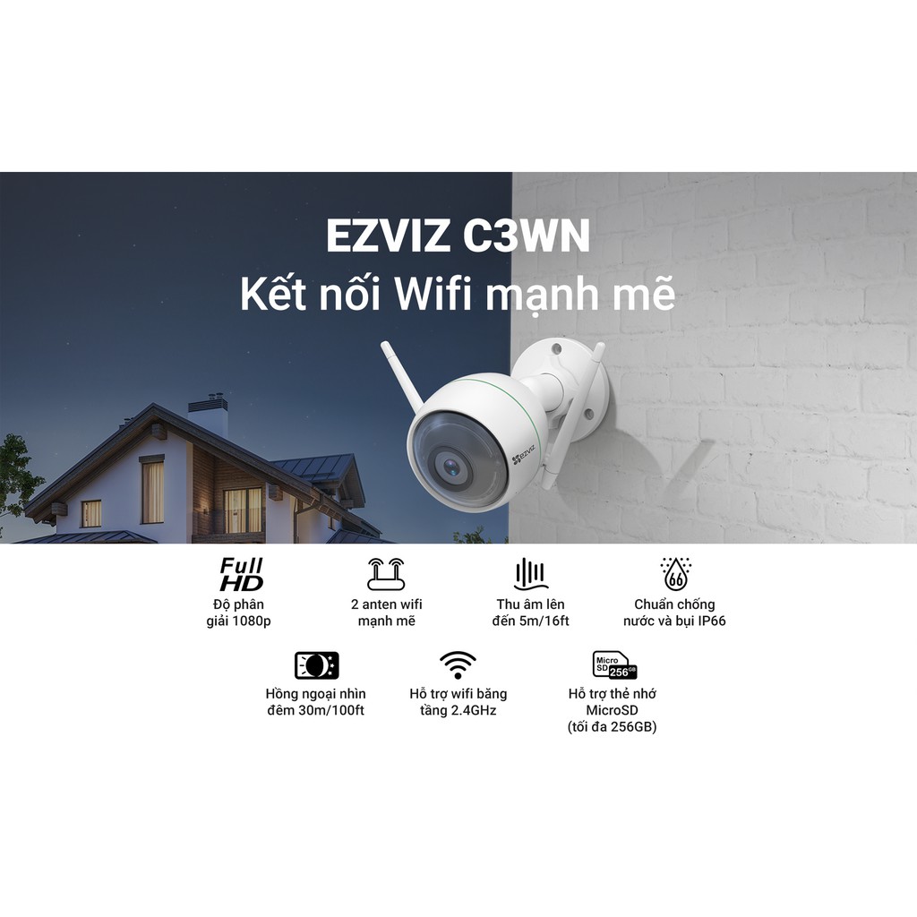 Camera Wifi Ngoài Trời Ezviz C3WN 1080P