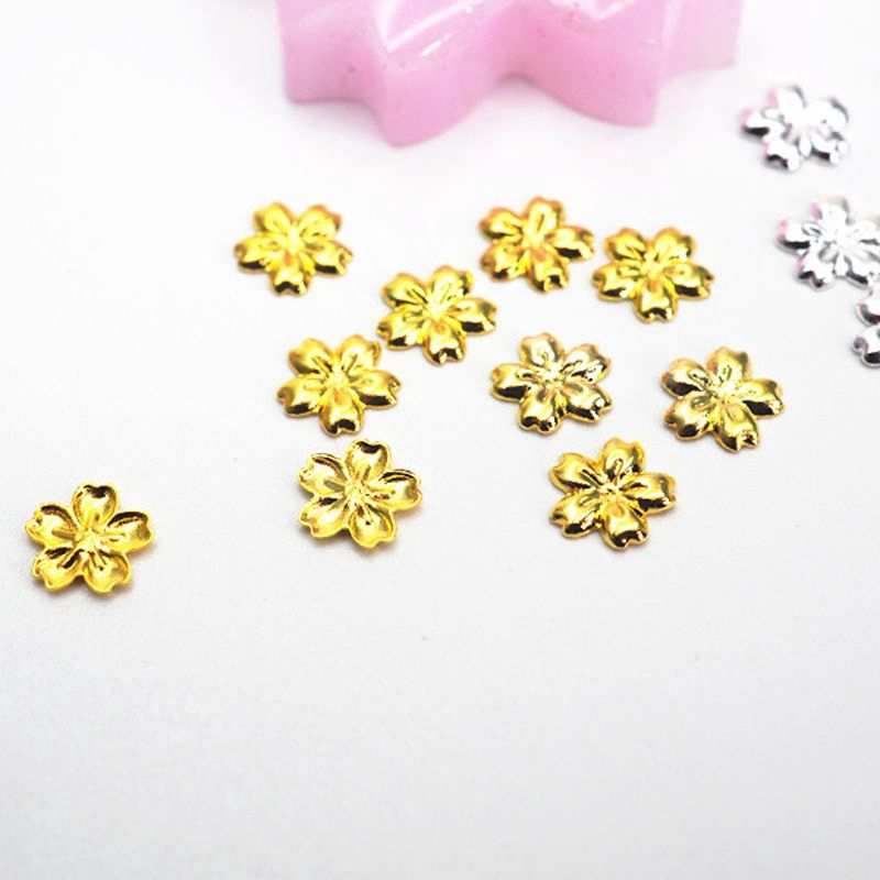 Bộ 100 hạt hoa anh đào resin UV lấp đầy khuôn ngọc mài tròn