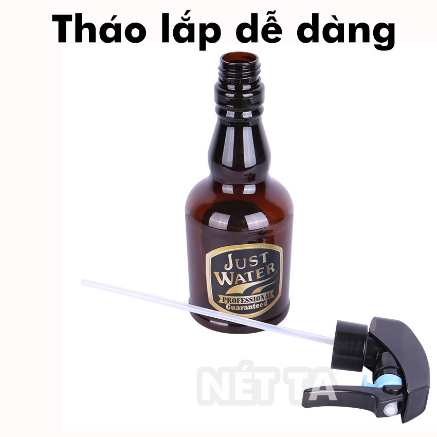 Bình xịt tóc  banber chuyên nghiệp,phun sương đều mịn hình chai rượu tròn, nhựa cao cấp siêu nhẹ siêu bền