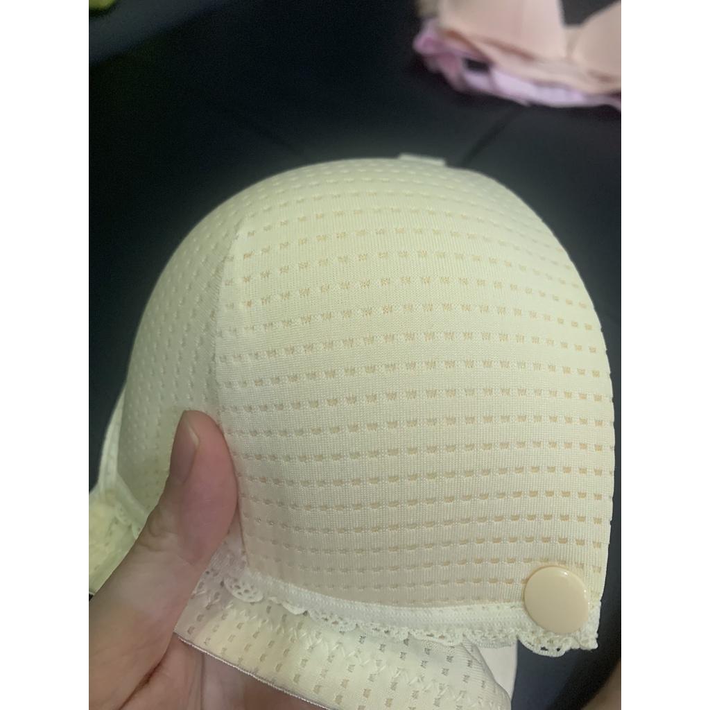 Aó Ngực Bầu Cho Con Bú Chống Chảy Xệ, Không Gọng Nâng Ngực Có Khuy Mở Cho Bé Ti A059 Lin Store66