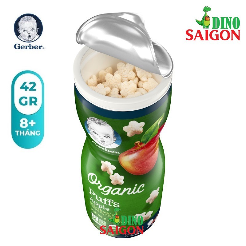 Bánh Ăn Dặm Gerber Puffs Organic Hộp 42g Vị Táo