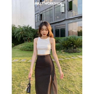 Chân váy xẻ tà cao Polka Dot Cutout Skirt Maxy Workshop