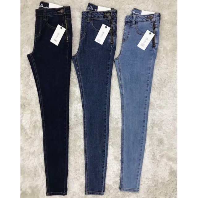 Quần jean skinny phối dây kéo hông - 2191kancan