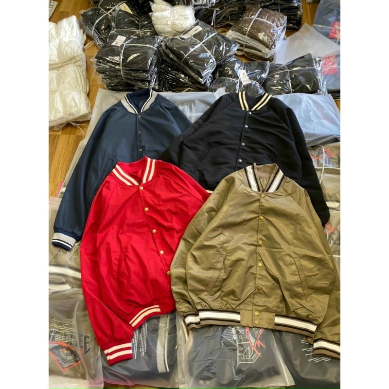 [Ảnh thật ahop tự chụp] Bomber chất dù 2 lớp dày dặn thời trang nam nữ đều mang được
